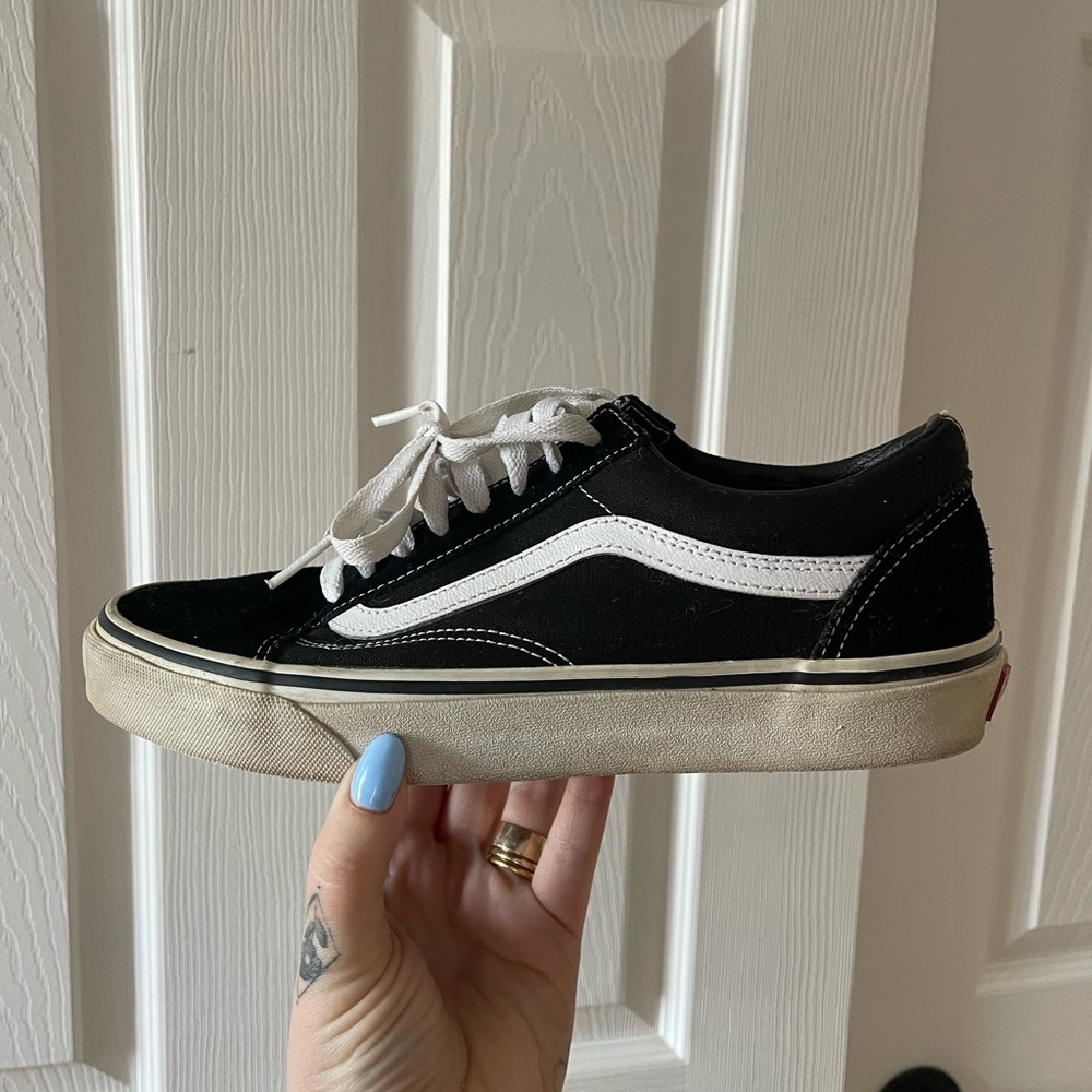 Vans Black and White Low-Top Sneakers